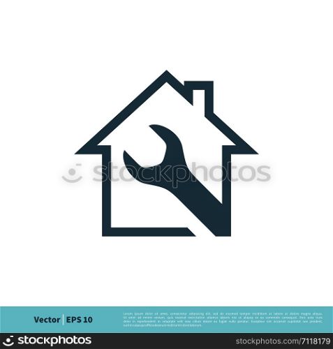 Wrench and House Icon Vector Logo Template Illustration Design. Vector EPS 10.