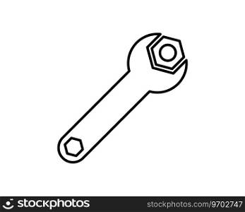 Wrench and nut icon simple element from tools Vector Image