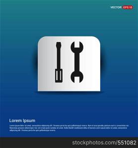 Wrench And Screw Driver Icon - Blue Sticker button