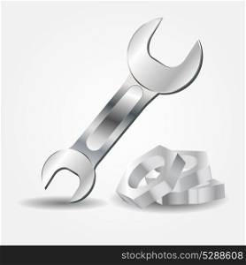 Wrench and screw-nut icon vector illustration