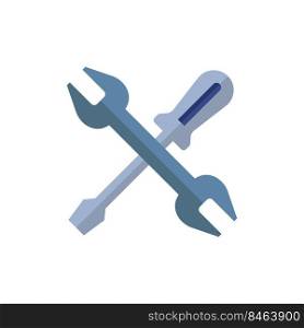 wrench and screwdriver icon design vector template
