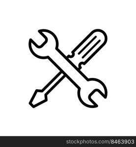 wrench and screwdriver icon design vector template