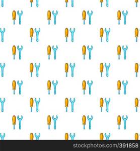 Wrench and screwdriver pattern. Cartoon illustration of wrench and screwdriver vector pattern for web. Wrench and screwdriver pattern, cartoon style