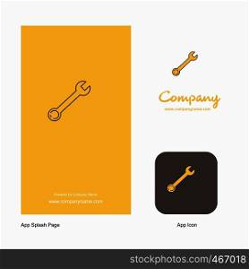 Wrench Company Logo App Icon and Splash Page Design. Creative Business App Design Elements