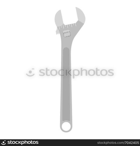 Wrench crescent vector tool icon illustration spanner adjustable isolated. Construction equipment work design repair