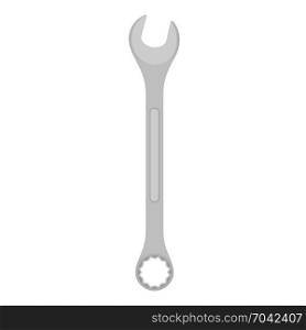 Wrench end open vector spanner tool illustration hand mechanic icon. Repair nut construction equipment steel symbol