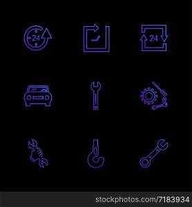 wrench , gear , car ,Watch , time , clock , alaram , day , timers , icon, vector, design, flat, collection, style, creative, icons , setting , gear ,