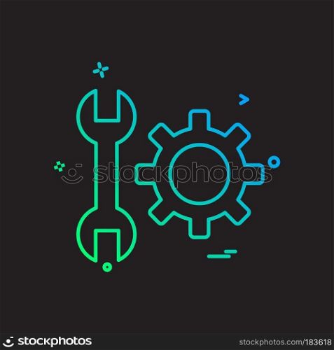 wrench gear setting icon vector design