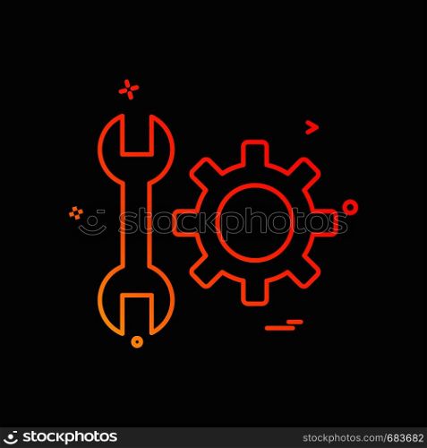 wrench gear setting icon vector design