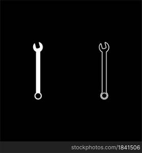 Wrench hexagon Spanner Hand tool Mechanic engineer instrument icon white color vector illustration flat style simple image set. Wrench hexagon Spanner Hand tool Mechanic engineer instrument icon white color vector illustration flat style image set