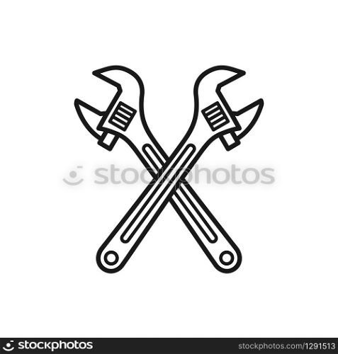 wrench icon, adjustable wrench vector icon