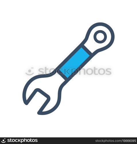 Wrench icon flat design