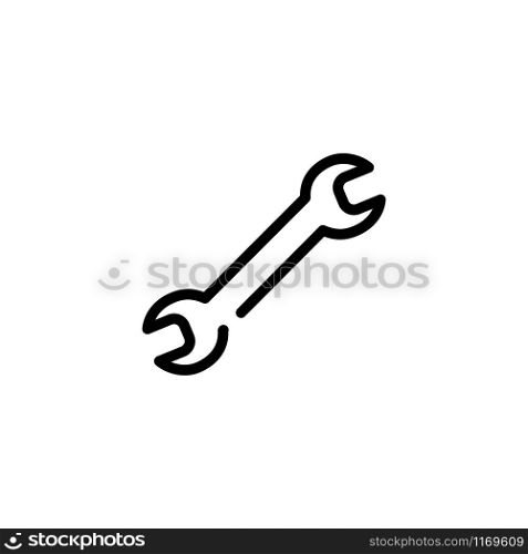 Wrench icon. Line design template