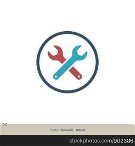 Wrench Icon Logo Template Illustration Design. Vector EPS 10.