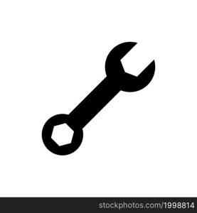 wrench icon vector solid style