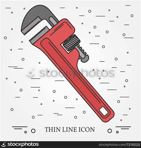 Wrench Icon. Wrench Icon Vector. Wrench Icon Drawing. Wrench Icon Image. Wrench Icon Graphic. Wrench Icon Art. Wrench Icon JPG. Wrench Icon JPEG. Wrench Icon EPS - stock vector. Think line icon.