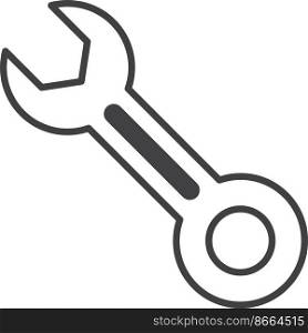 wrench illustration in minimal style isolated on background