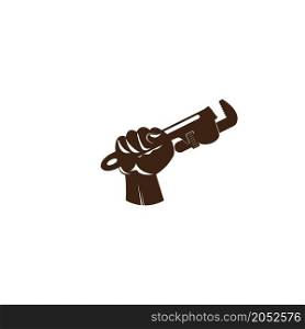 Wrench in hand icon vector illustration logo design.