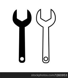 wrench key icon tool to work vector isolated on white eps 10. wrench key icon tool to work vector isolated on white
