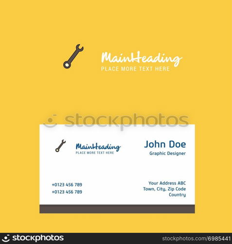 Wrench logo Design with business card template. Elegant corporate identity. - Vector