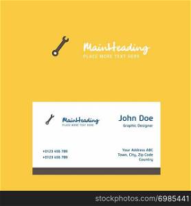 Wrench logo Design with business card template. Elegant corporate identity. - Vector