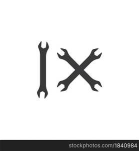 Wrench logo vector flat design