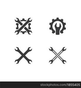 Wrench logo vector flat design