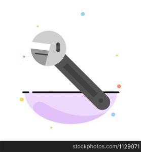 Wrench, Option, Tool, Spanner, Tool Abstract Flat Color Icon Template