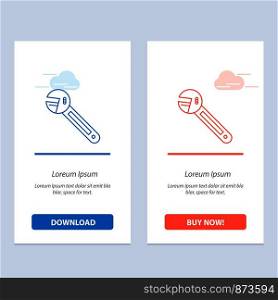 Wrench, Option, Tool, Spanner, Tool Blue and Red Download and Buy Now web Widget Card Template
