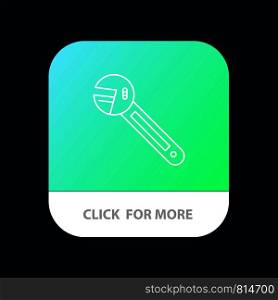 Wrench, Option, Tool, Spanner, Tool Mobile App Button. Android and IOS Line Version