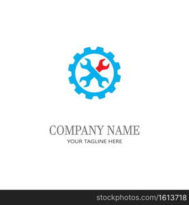 Wrench service Logo Template vector icon illustration design