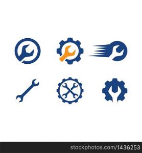 Wrench Service tool logo vector template