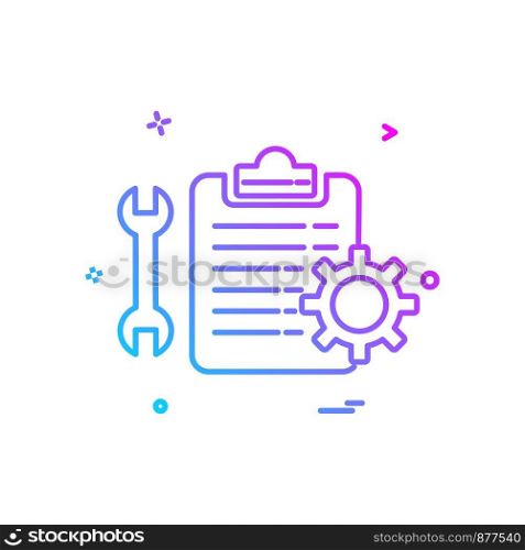 wrench setting gear check list icon vector design