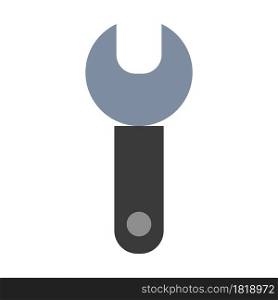 Wrench tool icon spanner equipment vector illustration. Work construction wrench tool mechanic repair symbol. Fix key spanner support hardware industrial repair equipment logo. Engineering sign