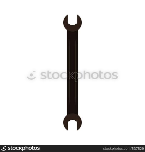 Wrench top view flat vector icon. Industrial steel hardware engineering iron spanner. Professional tool repair