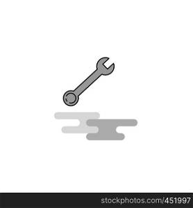 Wrench Web Icon. Flat Line Filled Gray Icon Vector