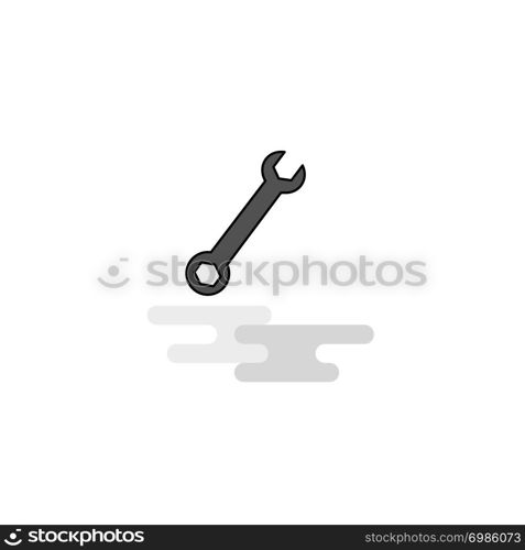 Wrench Web Icon. Flat Line Filled Gray Icon Vector