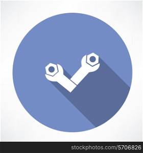 wrenches and bolts icon icon. Flat modern style vector illustration