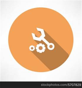 wrenches and nut icon. Flat modern style vector illustration