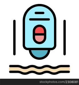 Wrinkles device icon. Outline wrinkles device vector icon color flat isolated. Wrinkles device icon color outline vector