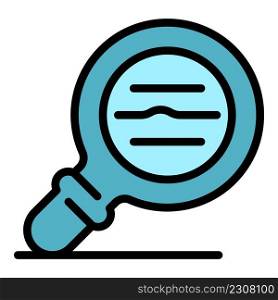 Wrinkles face magnifier icon. Outline wrinkles face magnifier vector icon color flat isolated. Wrinkles face magnifier icon color outline vector