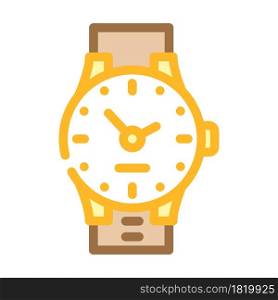 wrist clock color icon vector. wrist clock sign. isolated symbol illustration. wrist clock color icon vector illustration