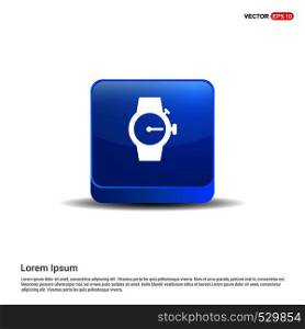 Wrist Watch Icon - 3d Blue Button.