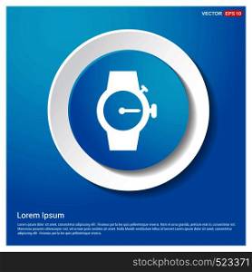 Wrist Watch Icon Abstract Blue Web Sticker Button - Free vector icon