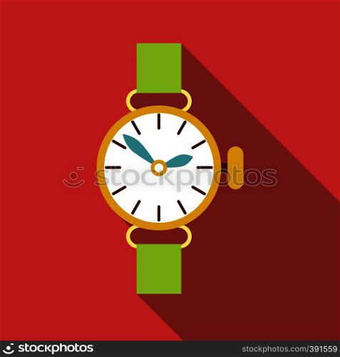 Wrist watch icon. Flat illustration of wrist watch vector icon for web. Wrist watch icon, flat style
