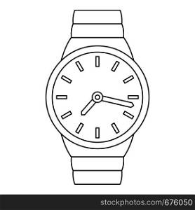 Wrist watch icon. Outline illustration of wrist watch vector icon for web. Wrist watch icon, outline style.