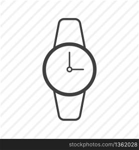 Wrist watch icon. Time with minute and second. Clock isolated icon. Vector EPS 10.