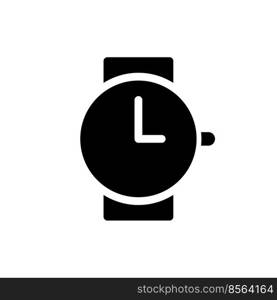 Wristwatch black glyph ui icon. Buying watches. Jewelry store. E commerce. User interface design. Silhouette symbol on white space. Solid pictogram for web, mobile. Isolated vector illustration. Wristwatch black glyph ui icon