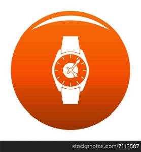 Wristwatch businessman icon. Simple illustration of wristwatch businessman vector icon for any design orange. Wristwatch businessman icon vector orange