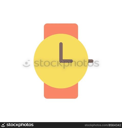 Wristwatch flat color ui icon. Buying watches. Jewelry store. Purchase timepiece. Online marketplace. Simple filled element for mobile app. Colorful solid pictogram. Vector isolated RGB illustration. Wristwatch flat color ui icon